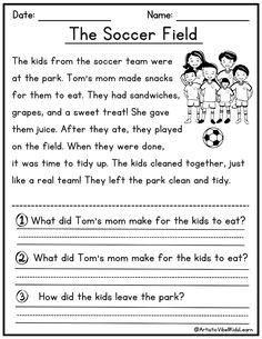 the soccer field worksheet for kids to practice their skills and read alouds