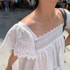 Details:    15% OFF New Seaon Sale, 1-% OFF 1st Order, Free Shipping $60. Free Exchange & Easy Returns.       This   eyelet crochet lace blouse      features cotton fabric, shirred adjustable tummy, slimming     u neck,     cropped and ruffle at the hem.     The     cropped ruffle tank     top     is one of the most popular     basic     summer essentials.    Material: 95% Cotton     &5% Spandex     Color: White         Design: Cotton, Eyelet, Crop Top, Scalloped edge,     Hem, Sleeveless,     Peplum, Tank,     Ruffles     & Casual.     Weight: approx     0.15kg     Machine     Wash     Cold. Ruffle Hem Blouse, Crochet Lace Blouse, Sleeveless Peplum Top, Ruffle Tank Top, Hem Blouse, Lace Peplum, Blouse Tops, Peplum Hem, Romper Pants