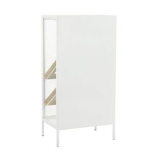 a white cabinet with two shelves on each side