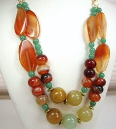 Double Strand Necklace with Amber Honey Agate and by MommaGoddess Luxury Amber Beads And Cabochons With Natural Stones, Luxury Amber Oval Beaded Necklace, Luxury Amber Beads, Gems, And Cabochons, Luxury Amber Beaded Necklaces With Oval Beads, Luxury Vintage Amber Beaded Necklaces, Beaded Necklace Diy, Double Strand Necklace, Outfits To Wear, Basic Jewelry