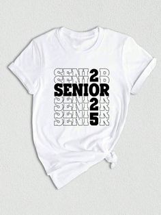 a white t - shirt with the words senior 2012 printed on it in black and white