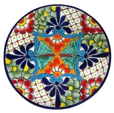 a colorful plate with an artistic design on it