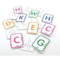 several different types of alphabets are arranged on top of each other