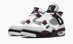 the nike air jordan 4 retro white and purple is available for pre - order today