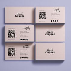 four business cards with qr code on them