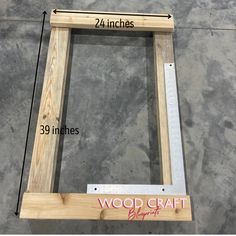 the measurements for a wood frame are shown