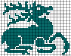 a cross stitch pattern with an image of a dragon on it's back side