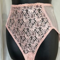 High Waisted Pink Sheer Lace Panties Designer: Trendsetters Style 1162 Condition: Never Worn! Has All Tags Features: -Beautiful Pink Lace Floral High Waited Panty -Sheer Panty - Has Stretch -High Waisted Briefs Cut -Cotton Gusset *Vintage Sexy Lingerie For Date Night, Bridal Wedding Panties, Honeymoon, Show Girl, Shabby Chic, Sexy Pin-Up, Baby Doll Honeymoon, Vacation Made In Usa Approximate Measurements Lying Flat: Small Waist: 11" With Plenty Of Room To Stretch Hips: 13" Lying Flat Length From Show Girl, Stretch Hips, Pink Sheer, High Waisted Briefs, Bridal Lingerie, Lace Thong, Lace Shirt, Small Waist, Pink Lace