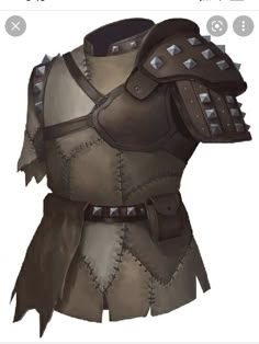 a drawing of a leather armor with rivets and spikes on the chest,