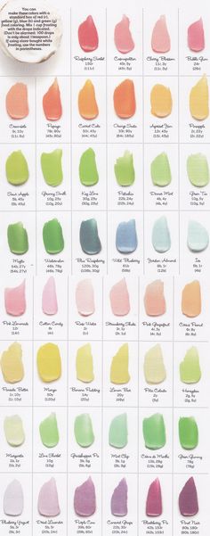 the color chart for different shades of paint