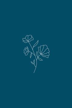 the outline of a flower on a blue background