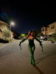 Halloween costume, poison ivy character, diy costume, dc costume, halloween aesthetic Poison Ivy Aesthetic, Diy Poison Ivy Costume, Poison Ivy Costume Diy, Poison Ivy Character, Poison Ivy (character), Poison Ivy Halloween Costume, Dc Poison Ivy, Poison Ivy Costume, Dc Costumes