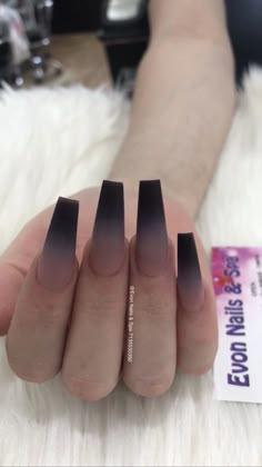 Black Acrylic Nail Designs, Black Coffin Nails, Black Acrylic Nails, Ombre Acrylic Nails, Matte Nails Design