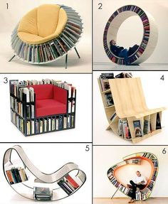 some kind of chair that is made out of books