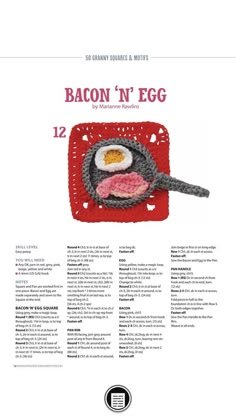 an advertisement for bacon n'egg on the side of a table