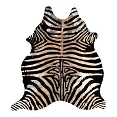 a zebra skin pattern is shown in black and white colors on a white background, as well as an area rug for the floor