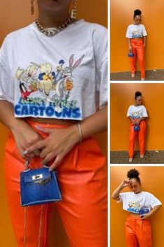 These orange pants were made for you. Easy to style and ideal for any season and occasion, these orange pants are a must have addition to your closet. Leather Pants Style, Essential Pants, Pants Style