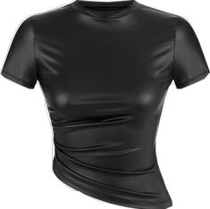 Trendy Fitted Faux Leather Tops, Edgy Fitted Faux Leather Top, Trendy Fitted Faux Leather Top, Fitted Faux Leather Edgy Tops, Chic Faux Leather Tops For Club, Black Faux Leather Club Top, Black Faux Leather Top For Club, Chic Fitted Faux Leather Tops, Summer Party Faux Leather Tops