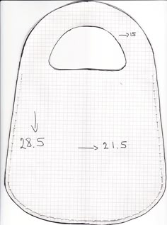 a drawing of an oven mitt with the measurements