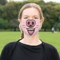 funny pig nose and mouth cartoon cloth face mask Piglet Face, Mouth Cartoon, Funny Piggy, Face Fun, Pig Face, Pig Nose, Cow Face, Funny Pigs, Mask Template