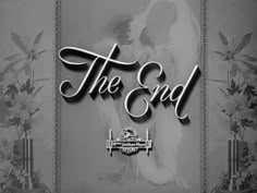 the end title screen with an image of a woman's face and flowers on it