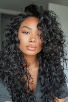 Add dramatic definition and volume with Brazilian deep curly hair. Its bold texture and natural movement make it a must-have for glamorous, head-turning styles.#curlyhair #shortcurlyhair #longcurlyhair #virgincurlyhair #braziliandeepcurlyhair #remycurlyhair #waterwavecurlyhair #realcurlyhairextensions #curlyhair16inch #deepcurlyhair #naturalcurls #curlyhaircommunity Black Hair Big Curls, Long Wavy Wig Black Women, Jet Black Curly Hair Natural, Coming To America Hairstyle, Wavy And Curly Hair Hairstyles, Brazilian Blowout Curly Hair, Weave Hairstyles Colored, Long Hair Perm Before And After, Blasian Hair