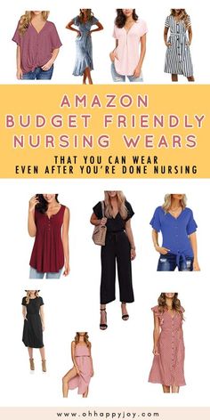 an ad for amazon's budget friendly nursing wear