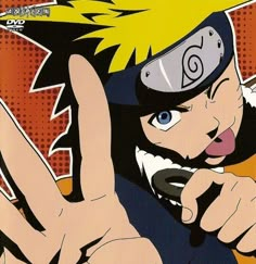 an anime character making the peace sign with his hand