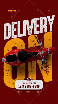 an advertisement for a car show with the word delivery on it