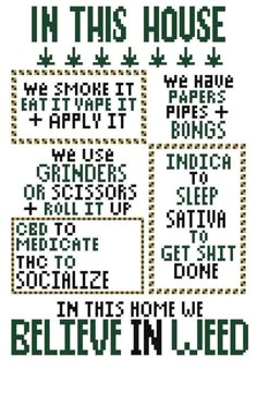 a cross stitch pattern with the words in this house