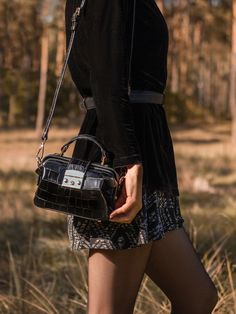 "✥Product Name: Black crocodile bag ✥Personalization: Yes ✥Size: Large: 12\"10\"6\" Inches (30x24x13cm) Standard 10\"6,3\"4,3\"Inches (24x15x11cm) Small 8\"6\"3,6\"Inches (20x15x9см) ✥Leather Type: Real Leather from Italy ✥Material: Genuine Crocodile pattern Leather and Cotton This bag is very stylish and elegant. You will have a bag that will be handy enough to carry in hand, or you can use the strap to make it a cross-shoulder bag. It will let you keep all the needed things in one compact area Doctor Style, Fancy Accessories, Cross Shoulder Bags, Crocodile Bags, Doctor Bag, Travel Purse, Crocodile Pattern, Vintage Bag, Leather Bag Women