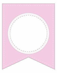 a pink ribbon with a white circle in the center on it, cut out into two pieces