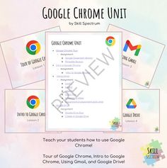 the google chrome unit is shown in three different colors and font, with instructions to use it