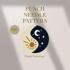 an image of a book cover with the title punch needle pattern written in gold on it