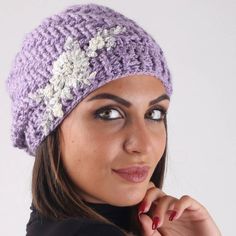 Check out this item in my Etsy shop https://www.etsy.com/listing/740768183/unique-hat-women-crochet-winter-beanie Casual Purple Crochet Hat For Winter, Handmade Casual Purple Crochet Hat, Purple Whimsical Winter Hat, Handmade Purple Winter Hat, Hand-knitted One-size Purple Crochet Hat, Crochet Lingerie, Vintage Style Hat, Ladies Hat, Women Hat