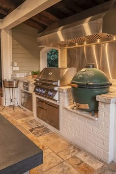 Luxury backyard, backyard builds, pool, fire pit, cabana, backyard Inspo, backyard views, summer, water features, poolside, lounge, outdoor kitchen Outdoor Covered Grill Area, Covered Patio Kitchen Ideas Outdoor, Vintage Outdoor Kitchen, French Outdoor Kitchen, Outdoor Pizza Oven On Deck, Outdoor Kitchen Porch, Back Porch Ideas With Grill, Grill Kitchen Outdoor