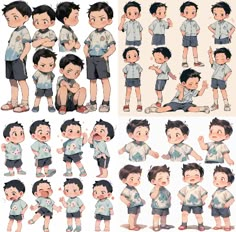 an animation character poses and expressions for children