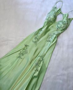 Green Satin Prom Dress, Prom Outfit, Long Party Dress, Satin Evening Gown, Backless Evening Dress, Floor Length Prom Dresses, Elegant Party Dresses, Beaded Prom Dress