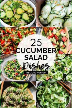 25 cucumber salad dishes with the title overlay