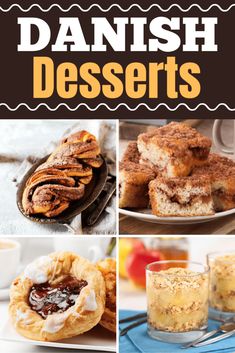 danish desserts collage with text overlay