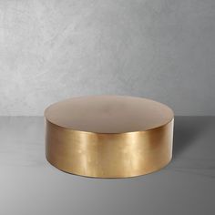 Milo Brass Drum Coffee Table-France & Son-FVT149BRASS-Coffee Tables-1-France and Son Brass Drum Coffee Table, Drum Coffee Table, Brass Coffee Table, Gold Coffee Table, Pure Form, Milo Baughman, Maximalism, Decor Guide, Furniture Assembly