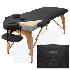 This Saloniture portable memory foam massage table combines professional-grade craftsmanship and luxurious comfort in a convenient, fold-and-carry design ideal for both certified massage therapists, as well as at-home bodywork enthusiasts. Combining affordable value with performance, the Saloniture portable all-inclusive folding massage table package offers a complete massage solution. Massage Equipment, Massage Tables, Face Pillow, Standing Table, Professional Massage, Massage Table, Salon Furniture, Design Essentials, Table Dimensions