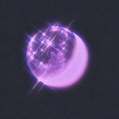 an image of the moon taken from space with purple light on it's side