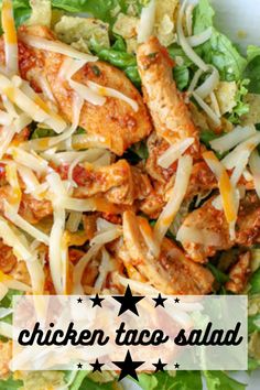 chicken taco salad with cheese and lettuce