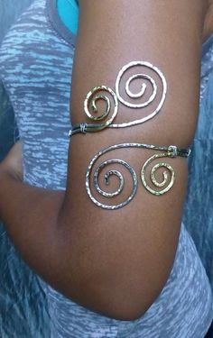 Hammered Jewelry  Grecian Double Swirl by beadifulexpressions Greek Goddess Accessories Arm, Cheap Hand Wrapped Gold Jewelry, Arm Cuff Jewelry Art Deco, Upper Arm Cuffs Fabric, Ivy Arm Cuff, Upper Arm Cuff Bracelet, Upper Arm Cuff, Gold Arm Band, Arm Cuff Bracelet