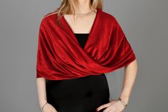 🔘 Velvet Women Shawl for all kinds of events. 🔘 Material: 90% Polyester; 10% Spandex velvet, stretchy fabric  🔘 The mannequin is wearing a size Medium 🔘 Measurements:  ●Size S: 42cm x 105cm / 17" x 41.3 ●Size M: 42cm x 110cm / 17" x 43,3" ●Size L: 42cm x 115cm / 17" x 45.3" ●Size XL: 42cm x 120cm / 17" x 47.2" ●Size 2XL: 42cm x 125cm / 17" x 49.2" ●Size 2XL: 42cm x 130cm / 17" x 51.1" ●Size 3XL: 42cm x 135cm / 17" x 53.1" ●Size 5XL: 42cm x 140cm / 17" x 55.1" ●Size 6XL: 42cm x 145cm / 17" x Infinity Wrap, Wedding Red, Wedding Shawl, Wrap Shawl, Women Shawl, Shawl Wrap, Shawls And Wraps, Wedding Accessories, Shawl