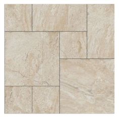 an image of a tile floor with white and beige colors on the tiles, as well as