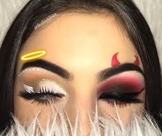 Makeup Social, Teknik Makeup, Devil Makeup, Halloweenský Makeup, Holloween Makeup, Christmas Eye Makeup, Eyeshadow Ideas, Cute Halloween Makeup, Halloween Eye Makeup