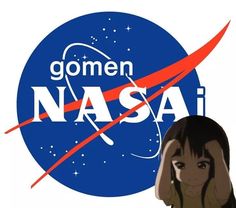 a woman with her hand on her head in front of the logo for women nasa