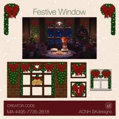 an ad for festive window with christmas decorations